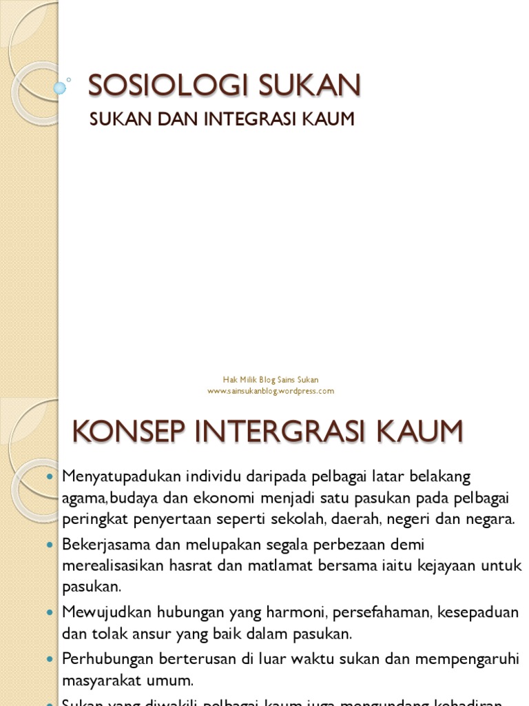 Maksud Integrasi Kaum