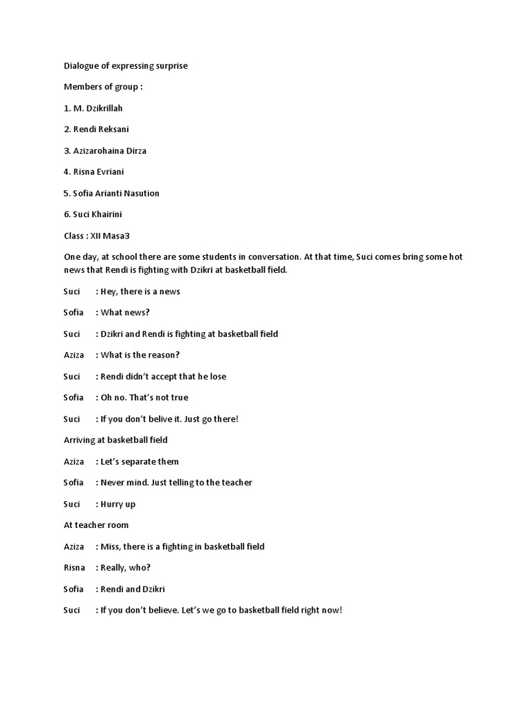 Dialogue Of Expressing Surprise