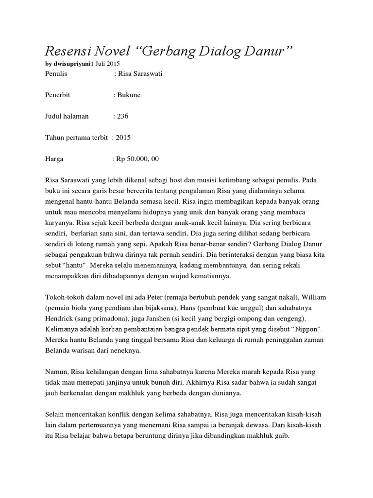 Resensi Novel Gerbang Dialog Danur