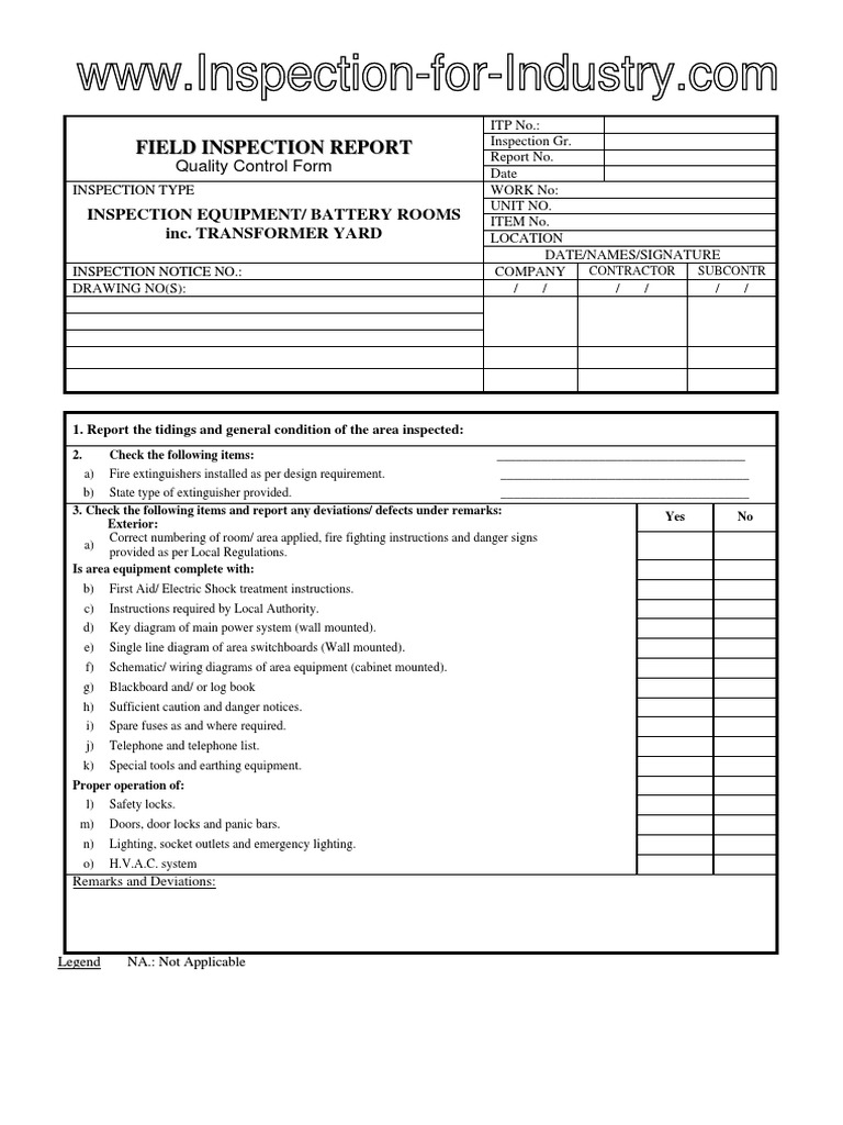 Electrical Inspection Report Template | PDF | Electric Power System ...