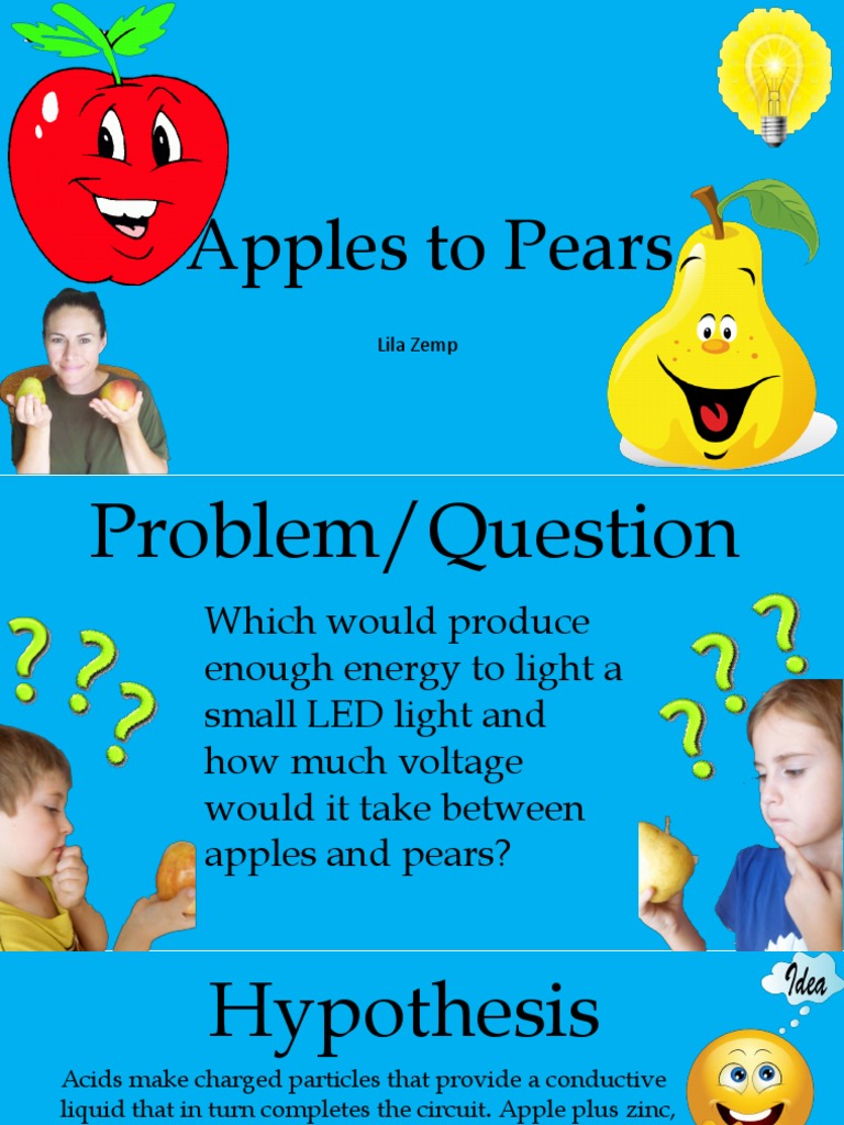 Apples To Pears Science Fair Project | PDF | Voltage | Battery ...
