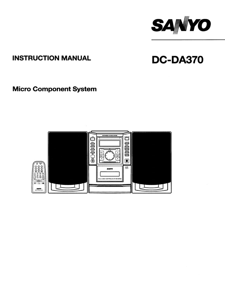 Sanyo Micro Component System DC-DA370 Instruction Manual | PDF