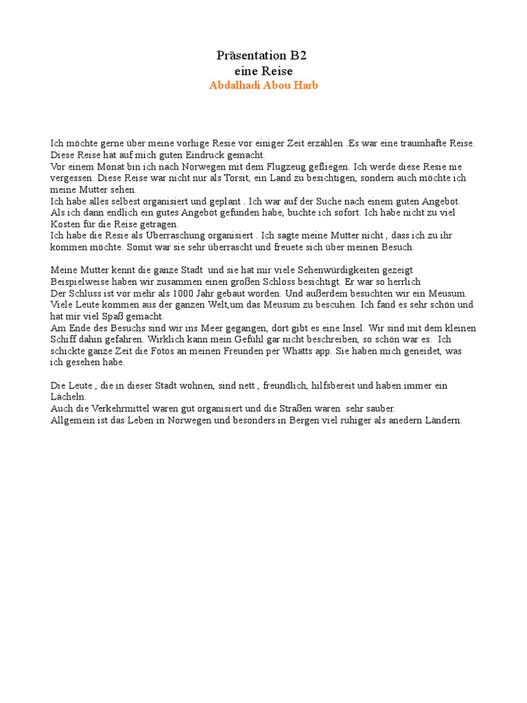 Reise B2 Nr 1