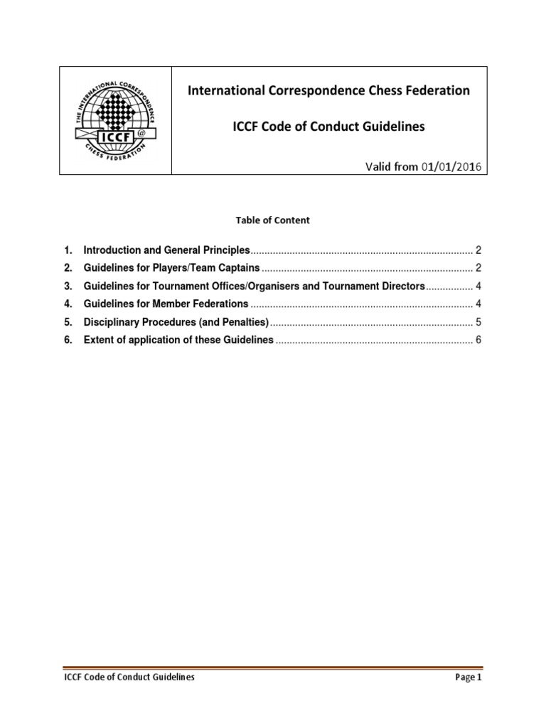 ICCF Code of Conduct 01.01.2016 United States Congress United