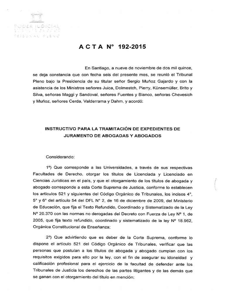 Acta 1922015 JURAMENTO DE ABOGADOS PDF PDF