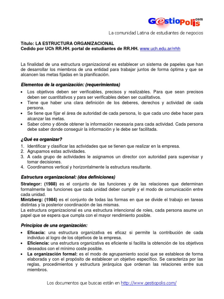 Estructura organizacional pdf
