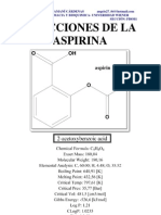 Reacciones de La Aspirina: Facultad de Farmacia Y Bioquimica-Universidad Wiener PERIODO: 2010-I Sección: Fb6M1