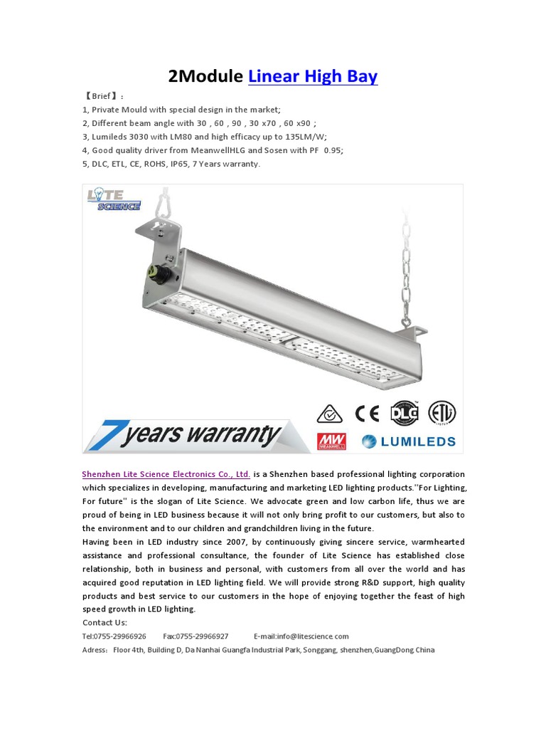 Linear High Bay LED Lighting Solutions | PDF | Business