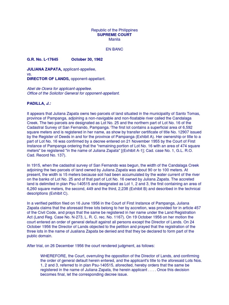 Supreme Court Ruling on Land Accretion Case | PDF | Appeal | Judgment (Law)