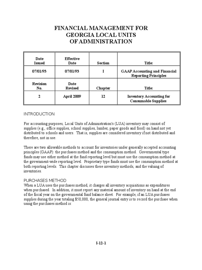 Chapter 12 Inventory Accounting For Consumable Supplies PDF Inventory Expense