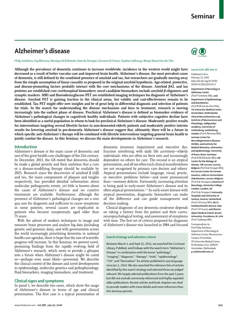 research paper about alzheimer's disease