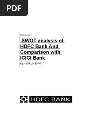 A Project Report On Comparison Between Hdfc Bank Amp Icici Bank