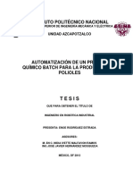 Automatización de un reactor batch para la producción de polioles