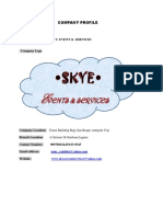 Company Profile: Company Name Skye'S Event & Services