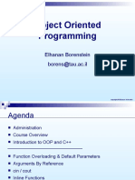 Object Oriented Programming: Elhanan Borenstein Borens@tau - Ac.il