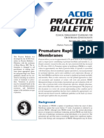 Practice Bulletin: Premature Rupture of Membranes