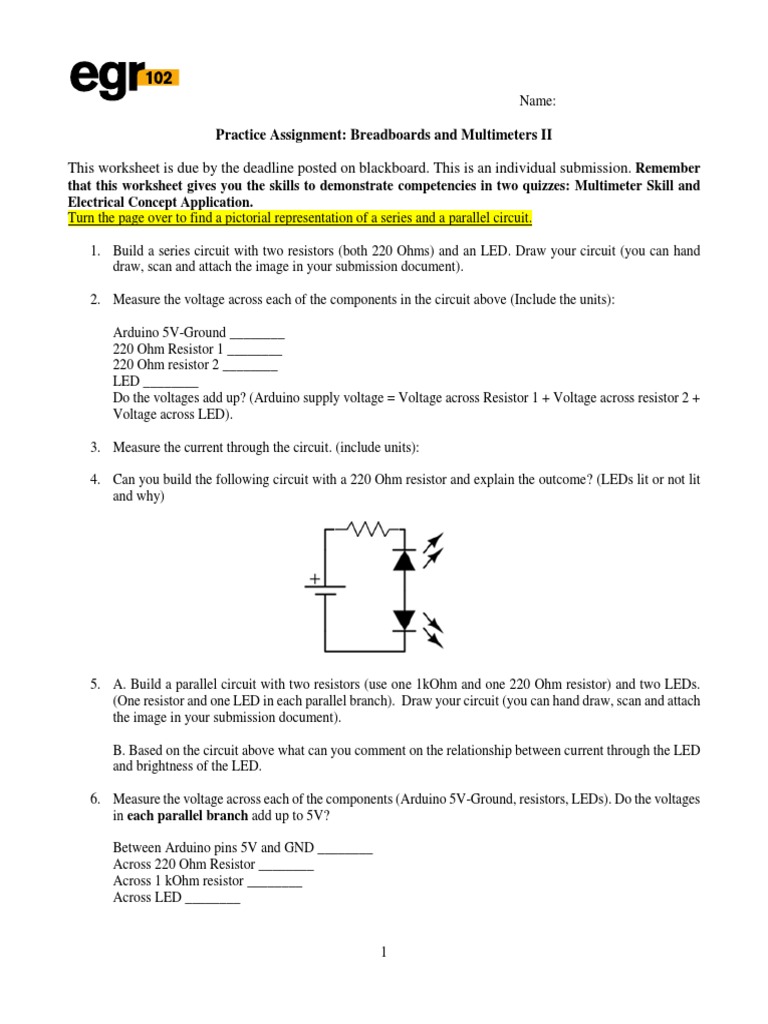 05 PA Breadboards + Multimeters II Series And Parallel Circuits