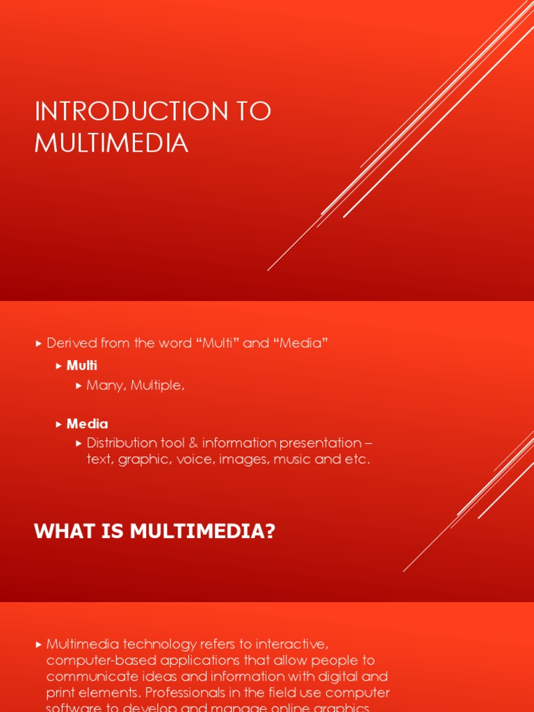 Introduction To Multimedia PDF Multimedia Media Technology