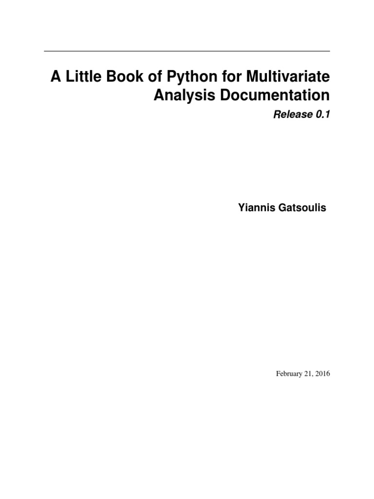 Python For Multivariate Analysis | PDF | Principal Component Analysis ...