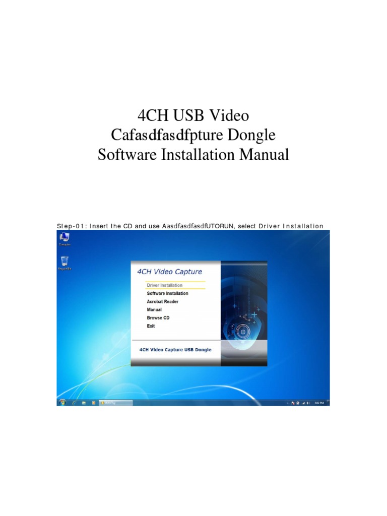 USB Video Capture Dongle Installation Guide | PDF