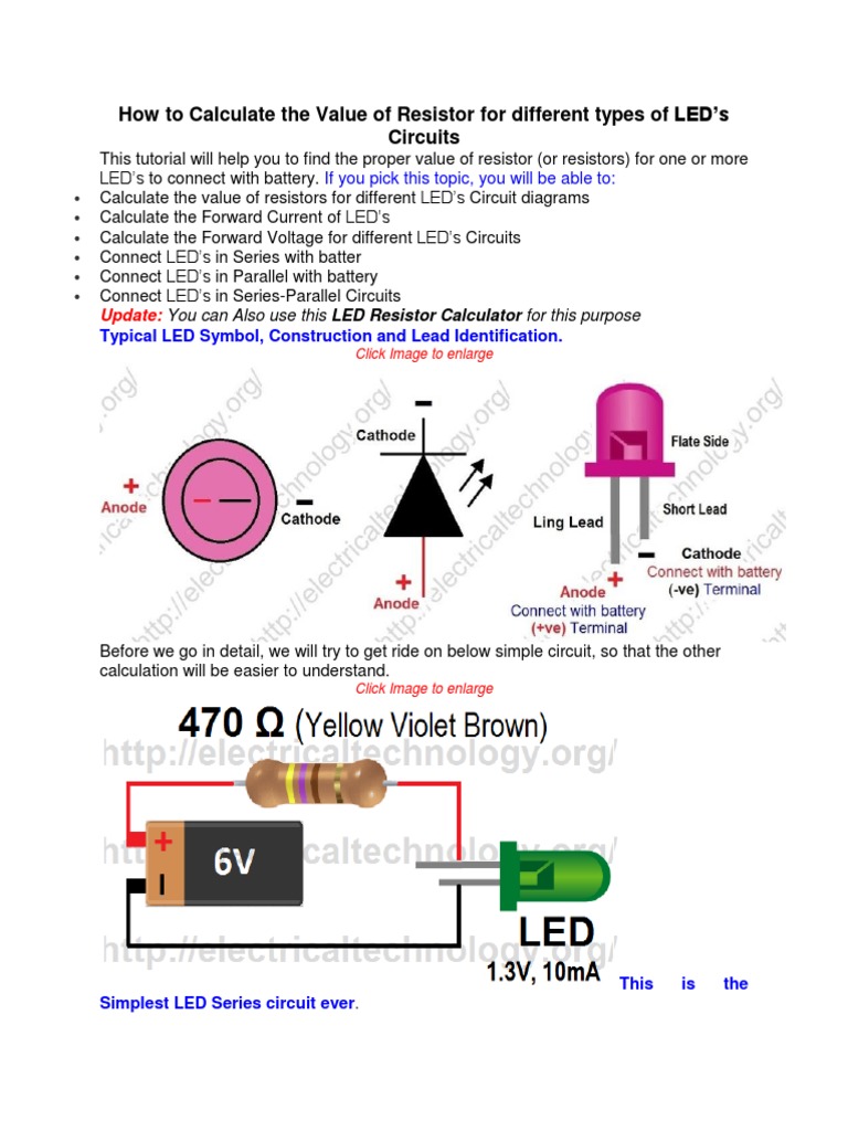 LED Resistor Calculation Guide | PDF | Series And Parallel Circuits ...