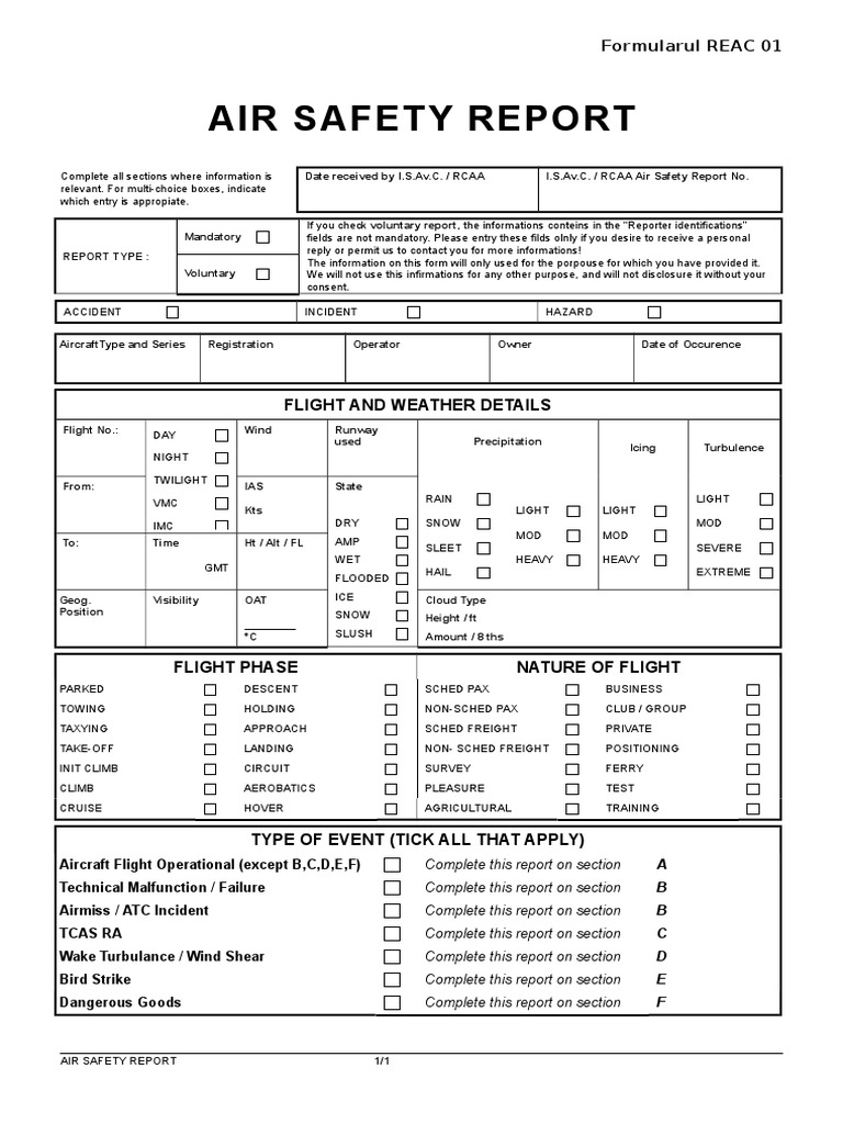 Air Safety Report: Flight and Weather Details | PDF | Aviation Safety ...