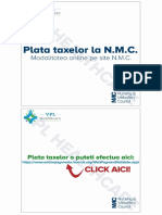 Brosura 'Plata Taxelor La NMC'