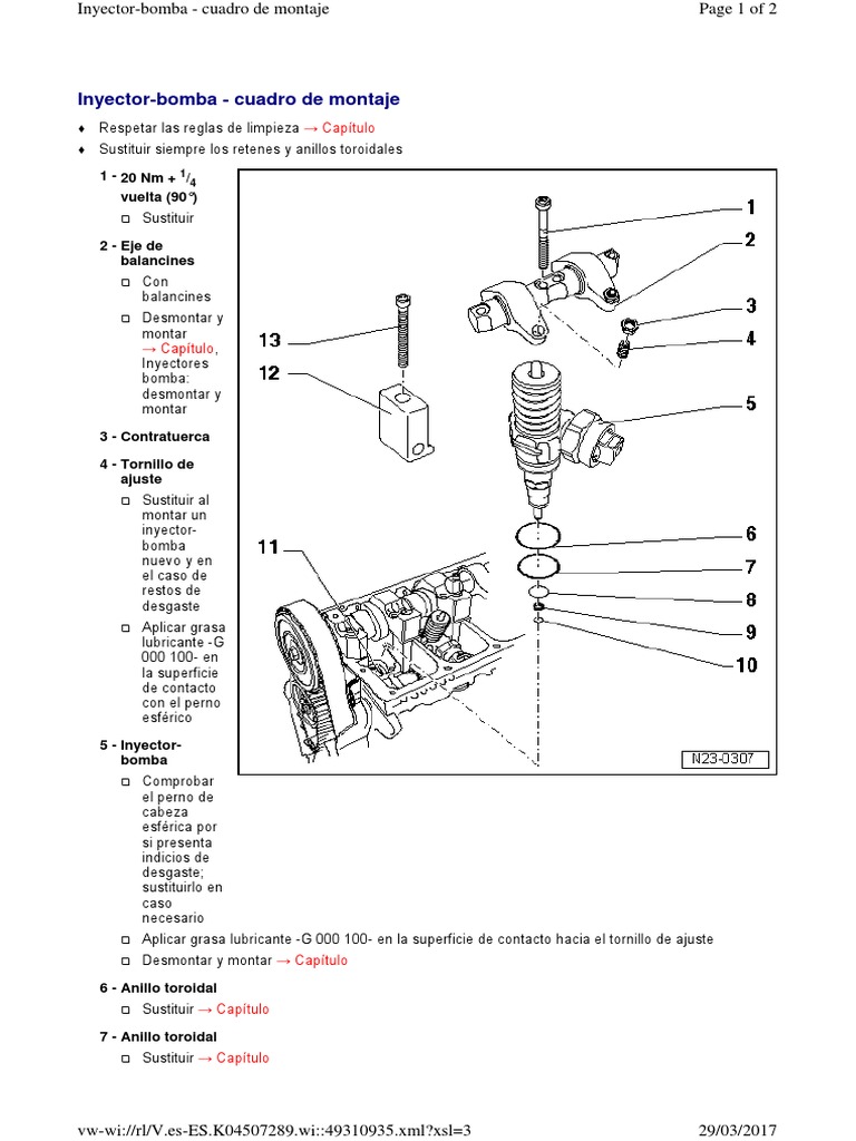 Audi A4 Avf 2001 Proceso de Reglaje de Inyectores | PDF | Tornillo ...