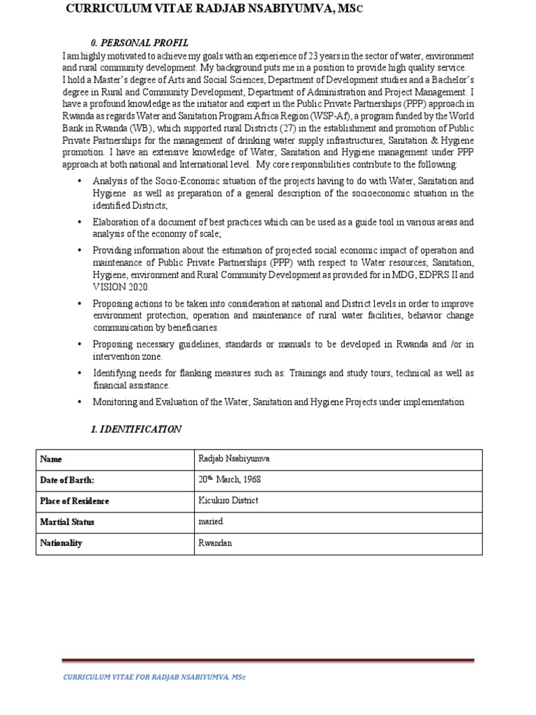 Rwandan curriculum vitae picture