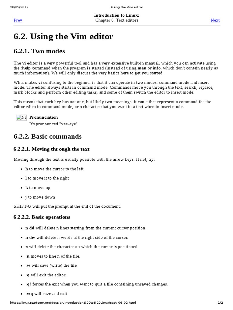 Basic Vim Editor Commands Guide | PDF | Cursor (User Interface) | Areas ...