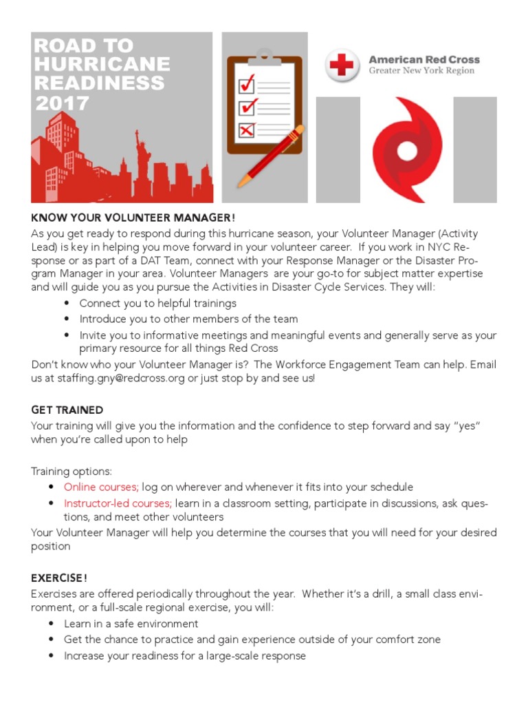 Volunteer Manager Guidance for Hurricanes | PDF | American Red Cross ...