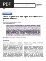 Trends in Production and Export of Gesho/Rhamnus Prinoids in Ethiopia