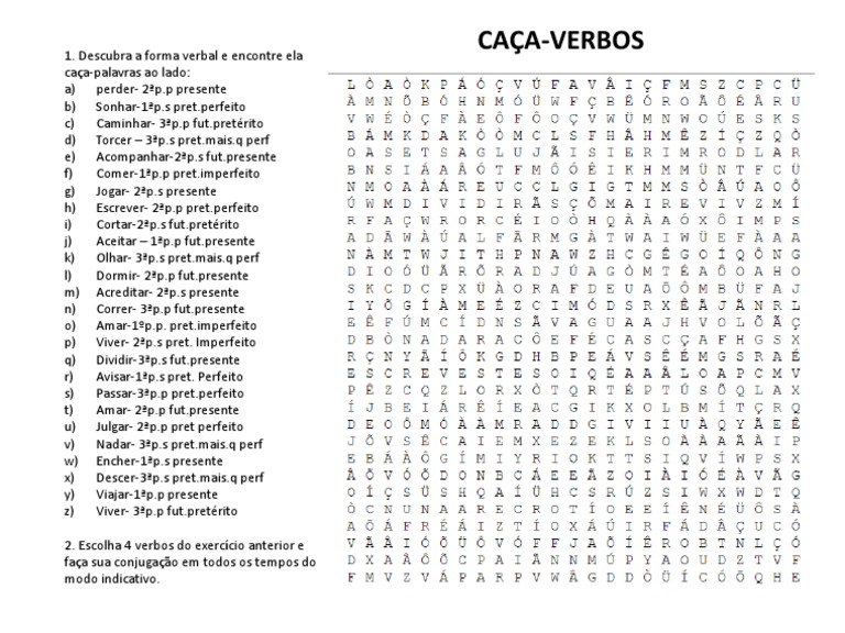 Caça Verbos | PDF | Tipologia Linguística | Linguística
