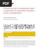 Considerações Sobre a Importância Do Espectador Na Política Da Arte