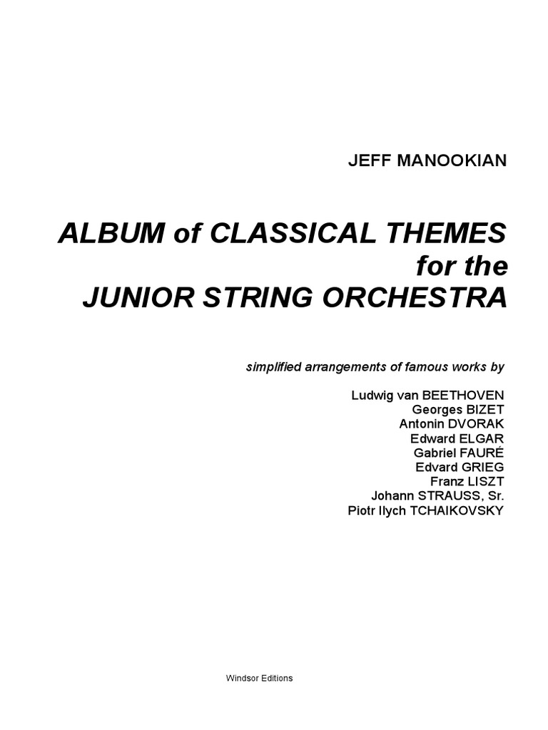 ALBUM of CLASSICAL THEMES For The Junior String Orchestra PDF PDF