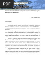 Territórios Fronteriços e Os Processos de Integração Regional No Mercosul