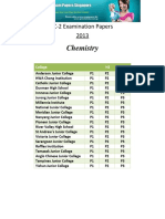 Chemistry: JC-2 Examination Papers 2013