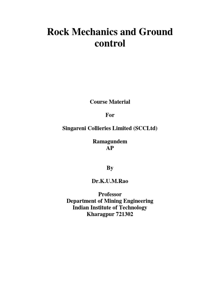 Rock Mechanics Lecture Material | PDF | Deformation (Engineering ...
