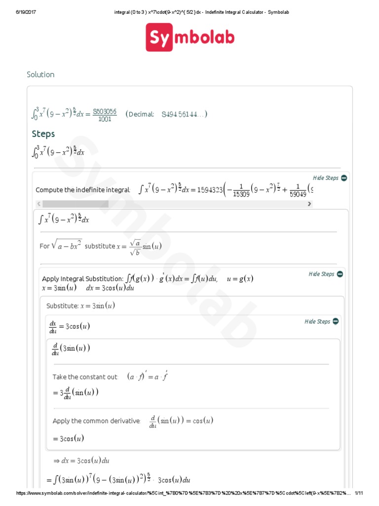11 Symbolab Integral Mathematical Analysis