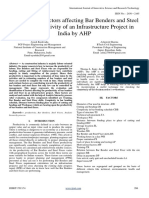 Evaluation of Factors Affecting Bar Benders and Steel Fixers Productivity of An Infrastructure Project in India by AHP