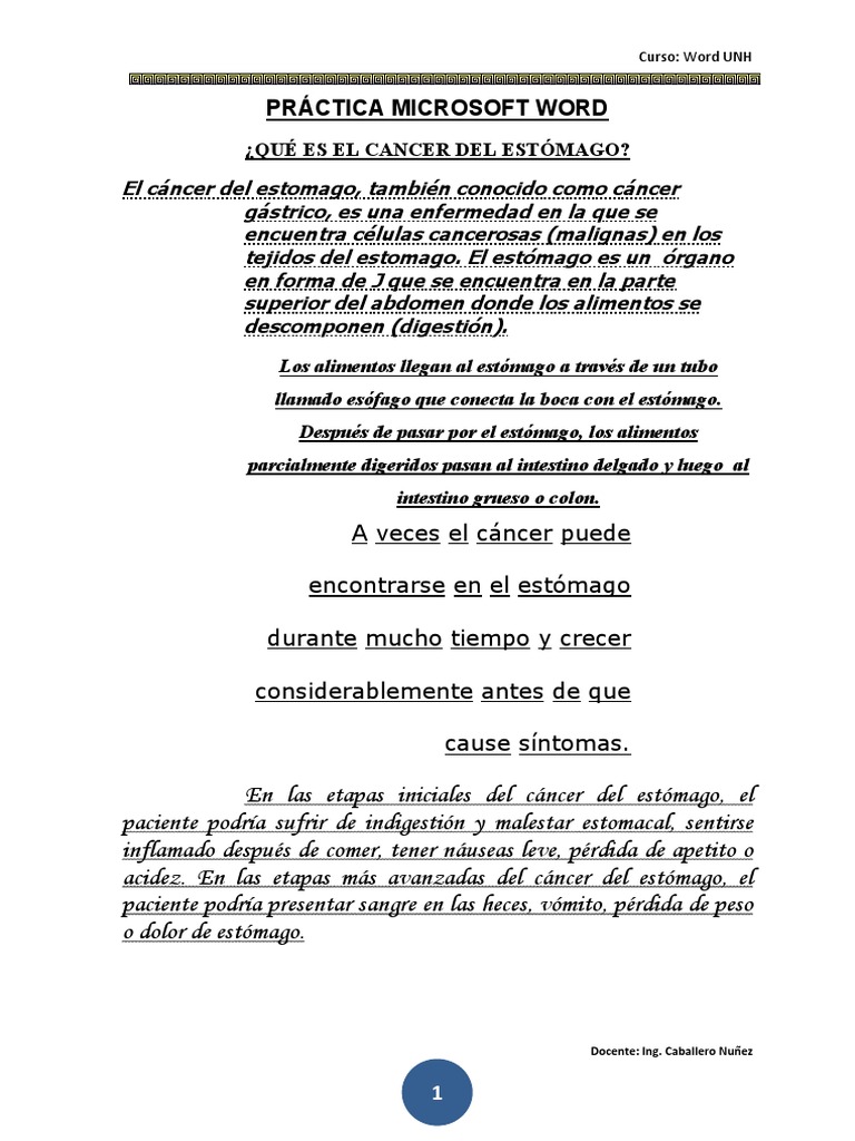 PRÁCTICAS DE WORD.pdf Microsoft Windows Cancer