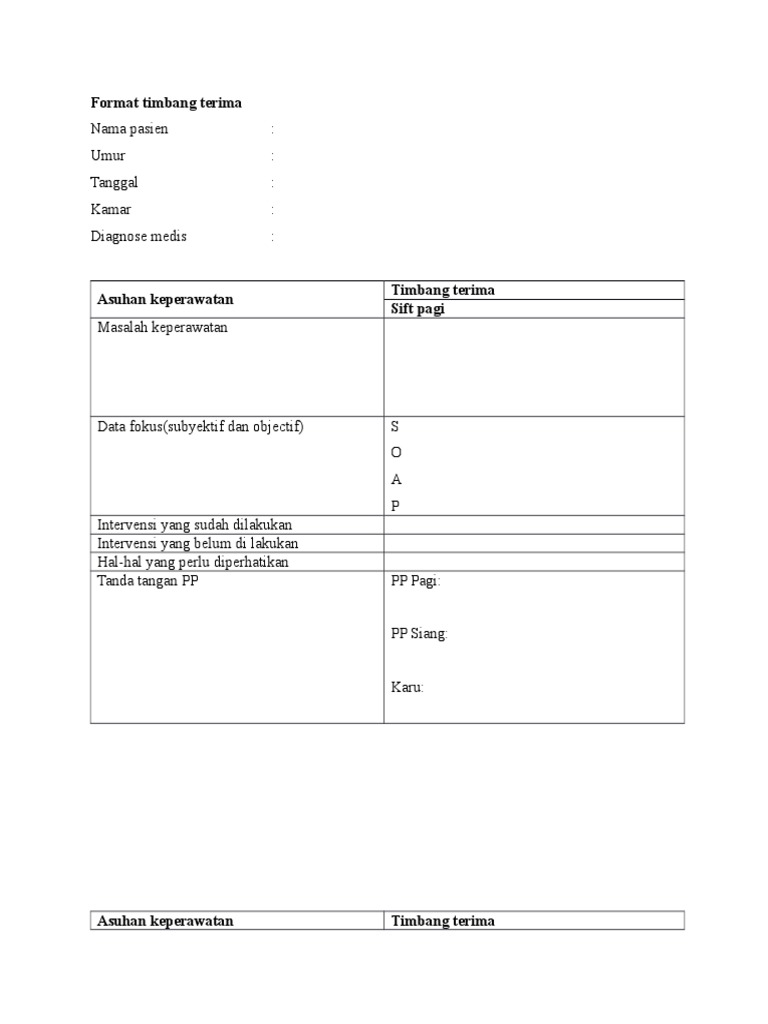 Prosedur Operan Shift Perawat | PDF