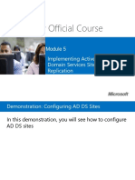 Microsoft Official Course: Implementing Active Directory Domain Services Sites and Replication