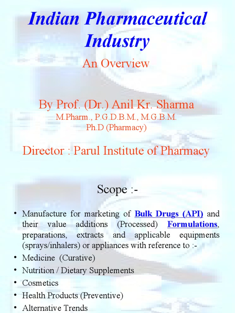 Presentation Indian Pharmaceutical Industry 2010 Pdf Generic Drug