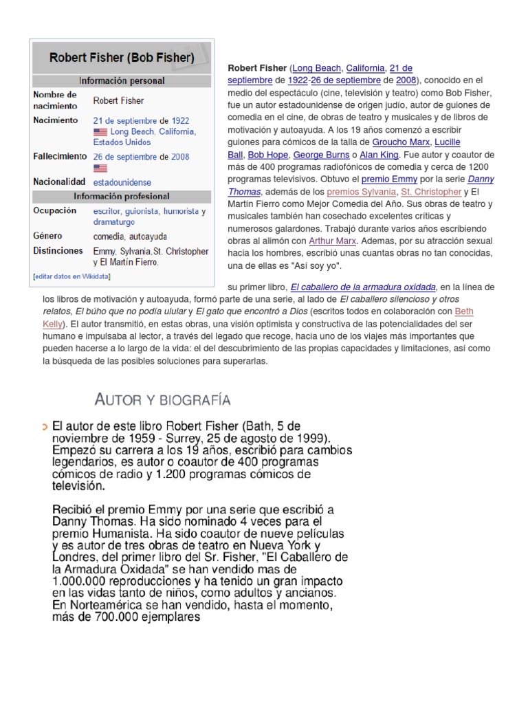 Biografía Robert Fisher Ocio