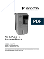 Varispeed-F7 Instruction Manual: Model: Cimr-F7A 200V CLASS 0.4 To 110kW 400V CLASS 0.4 To 18.5kW