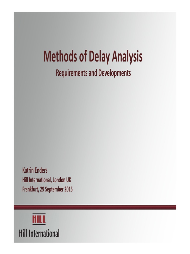93-Methods of Delay Analysis Requirements and Developments | PDF ...
