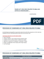Objections by Regularities & Stakeholders Related To M & A W.R.T. Companies Act 1956/2013