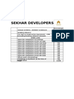 Sekhar Developers: Sekhar Olympus - Payment Schedules