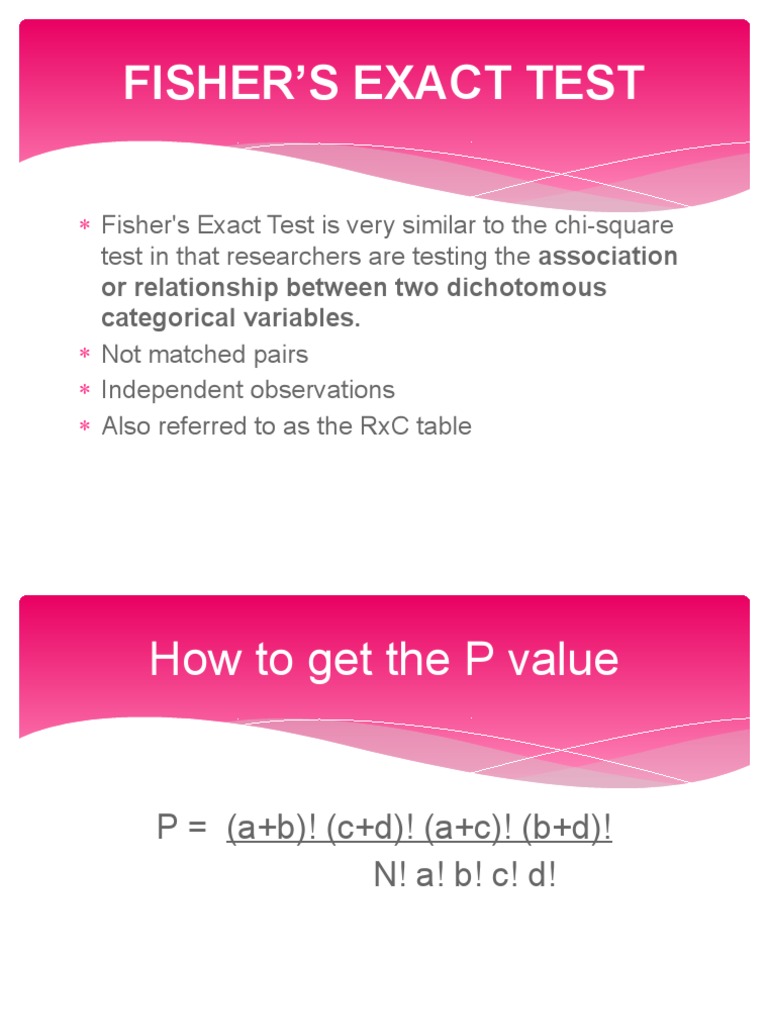 Fisher_s Exact Test P Value Statistical Hypothesis Testing